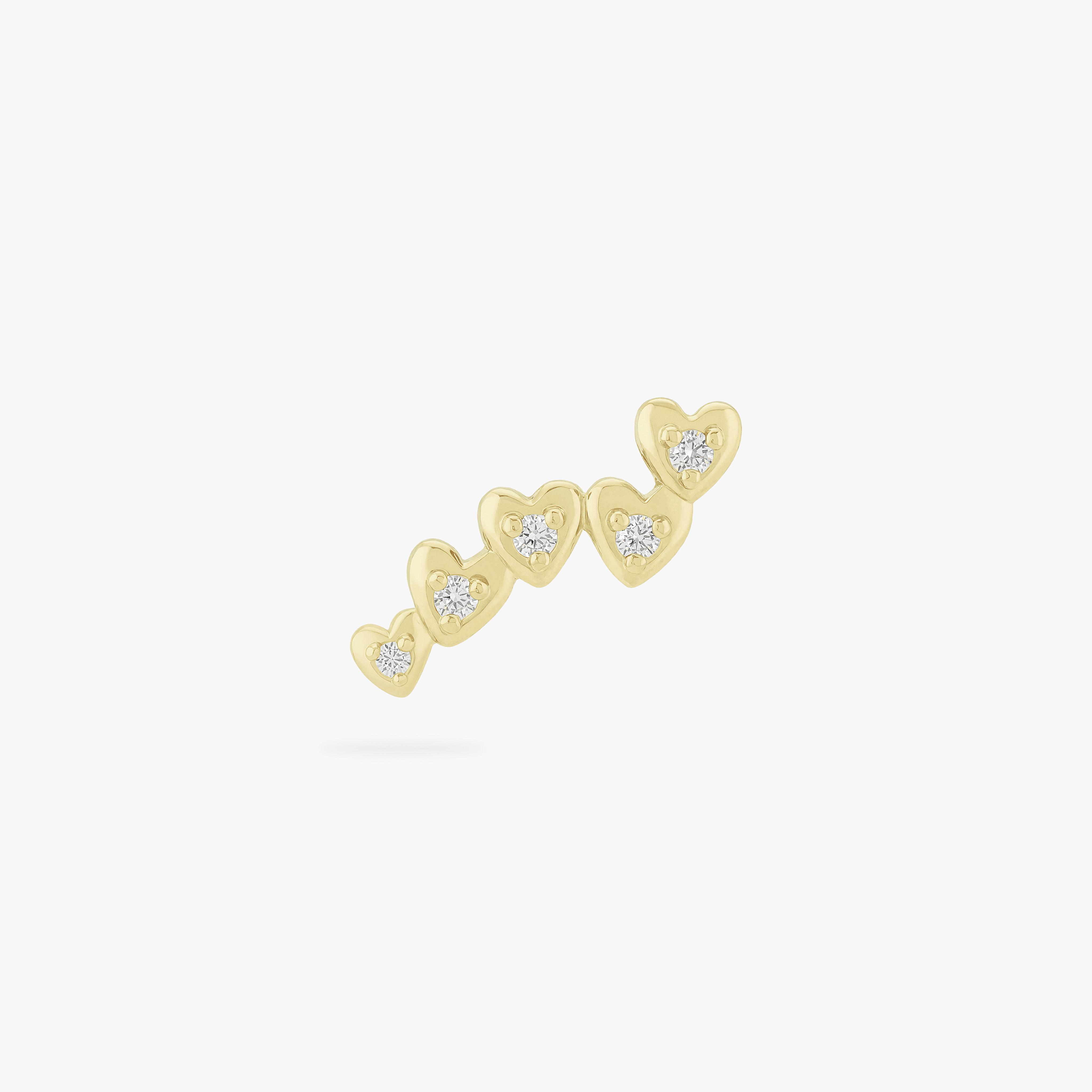 Golden Titanium CZ Heart Cluster