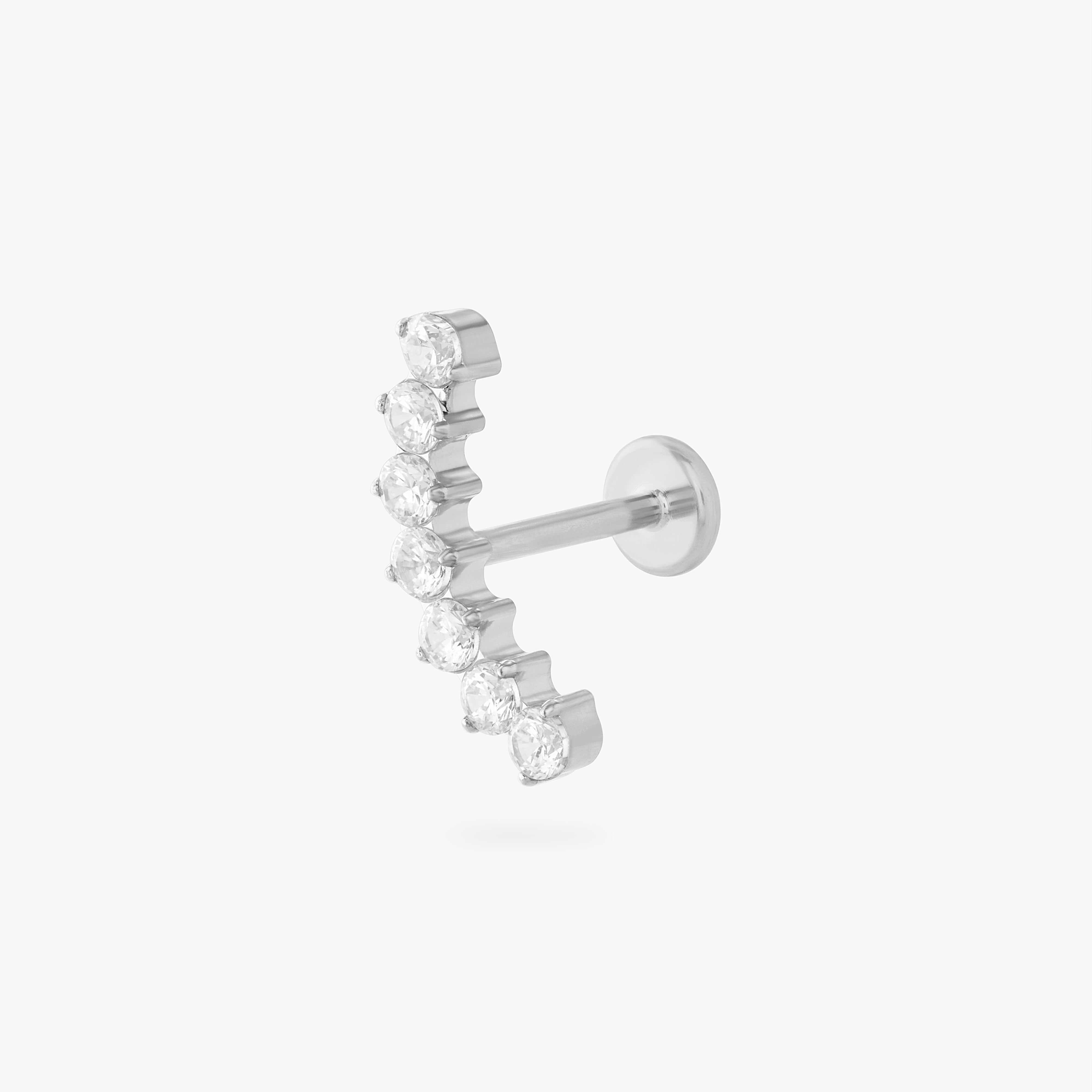 Curved CZ Bar Flatback Stud - Image 7