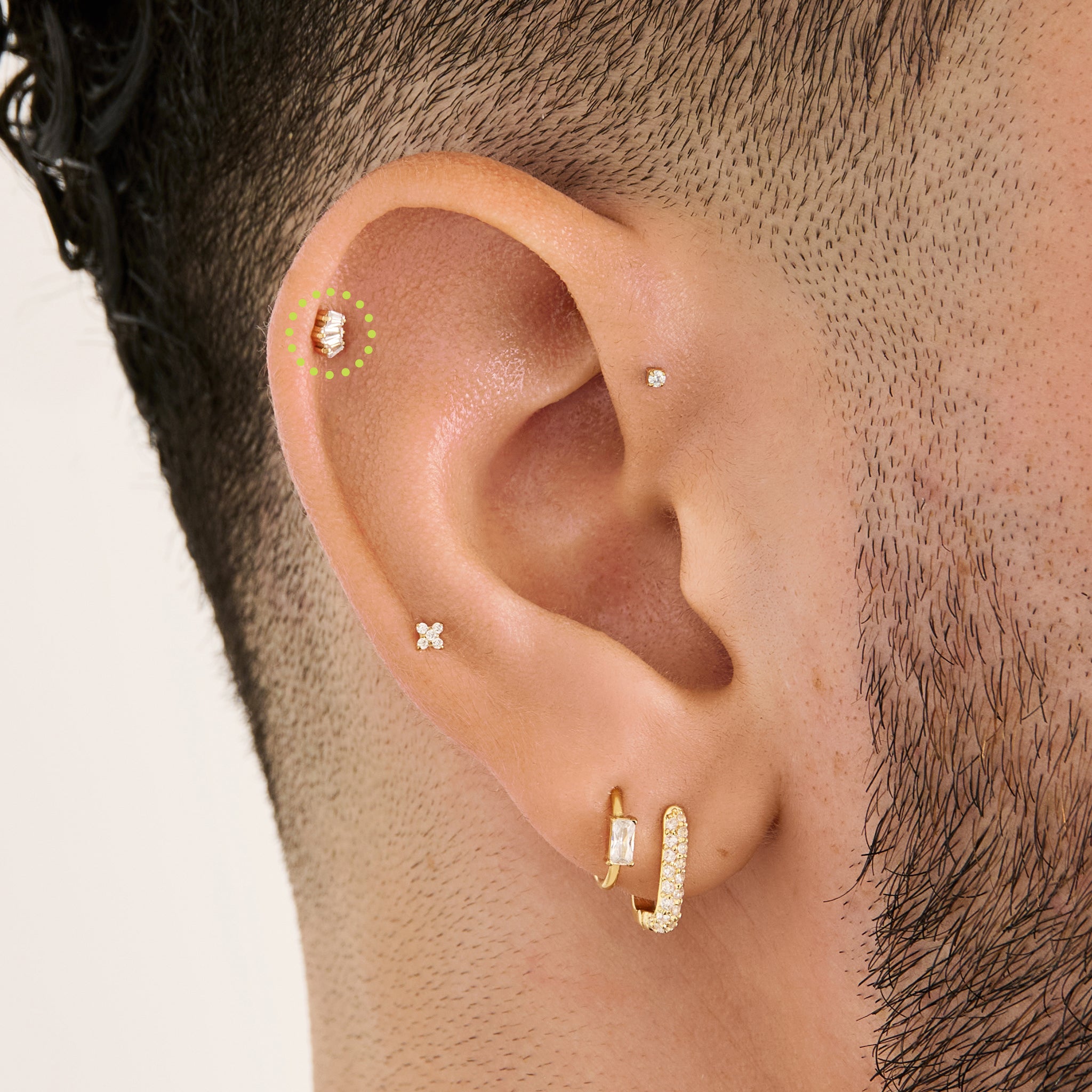 Alternative view of Micro Crown Baguette Flatback Stud