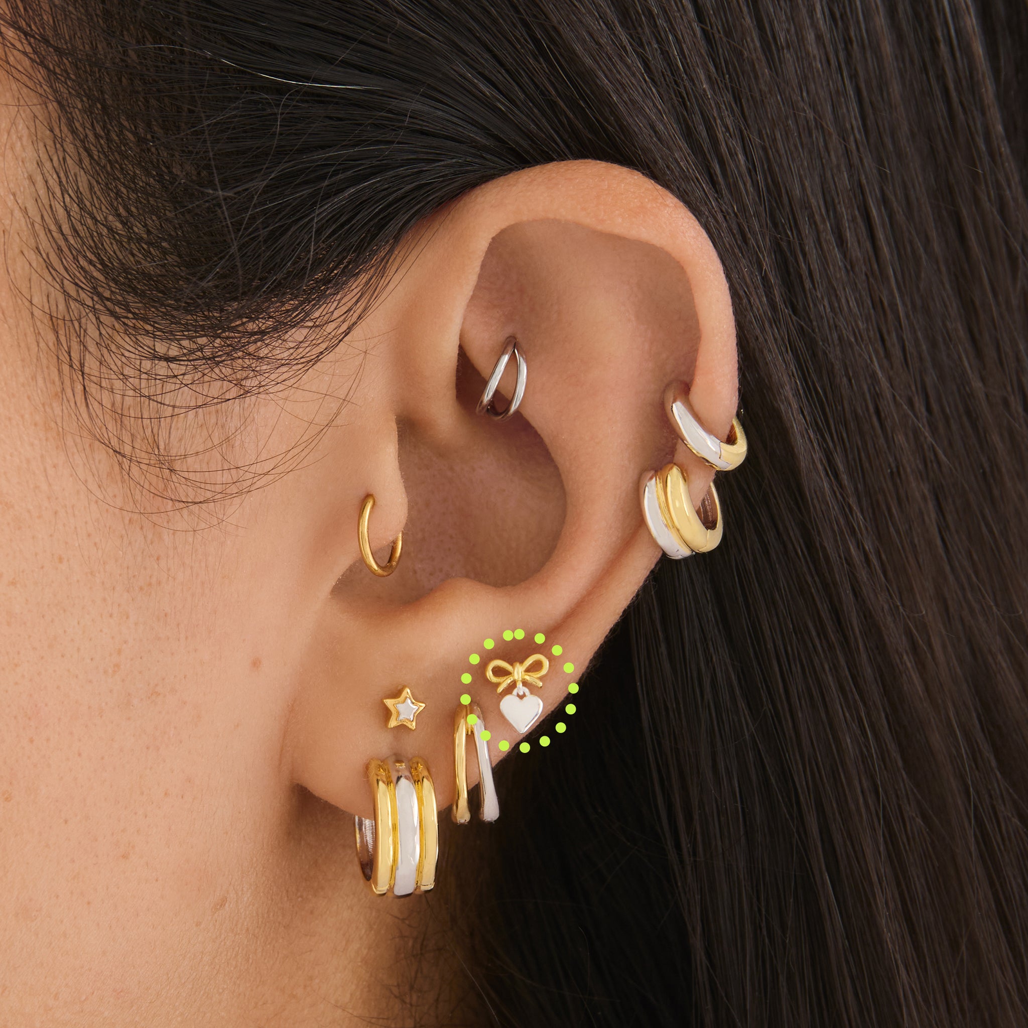 Alternative view of Two Tone Bow Flatback Stud