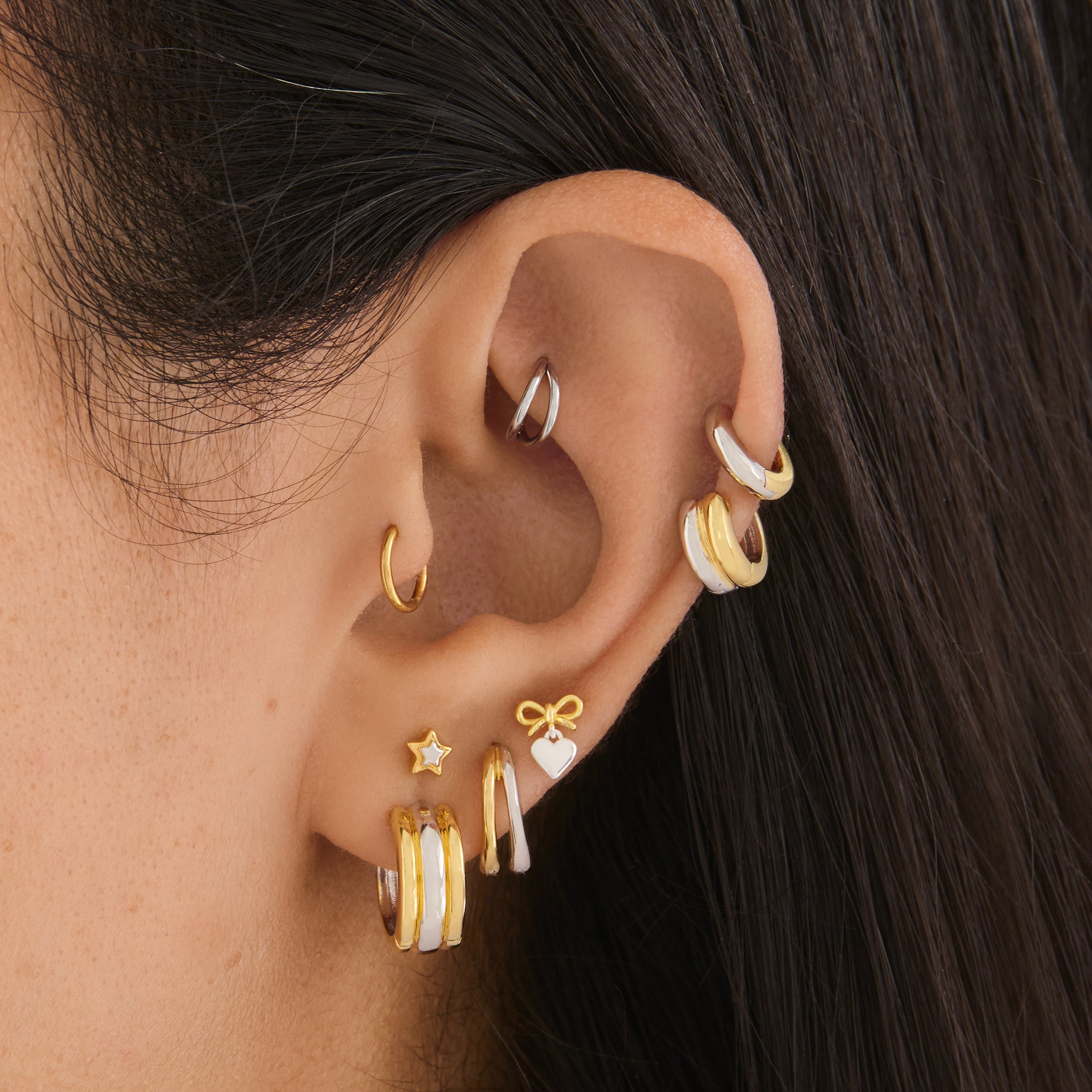 Alternative view of Two Tone Chunky Hoop