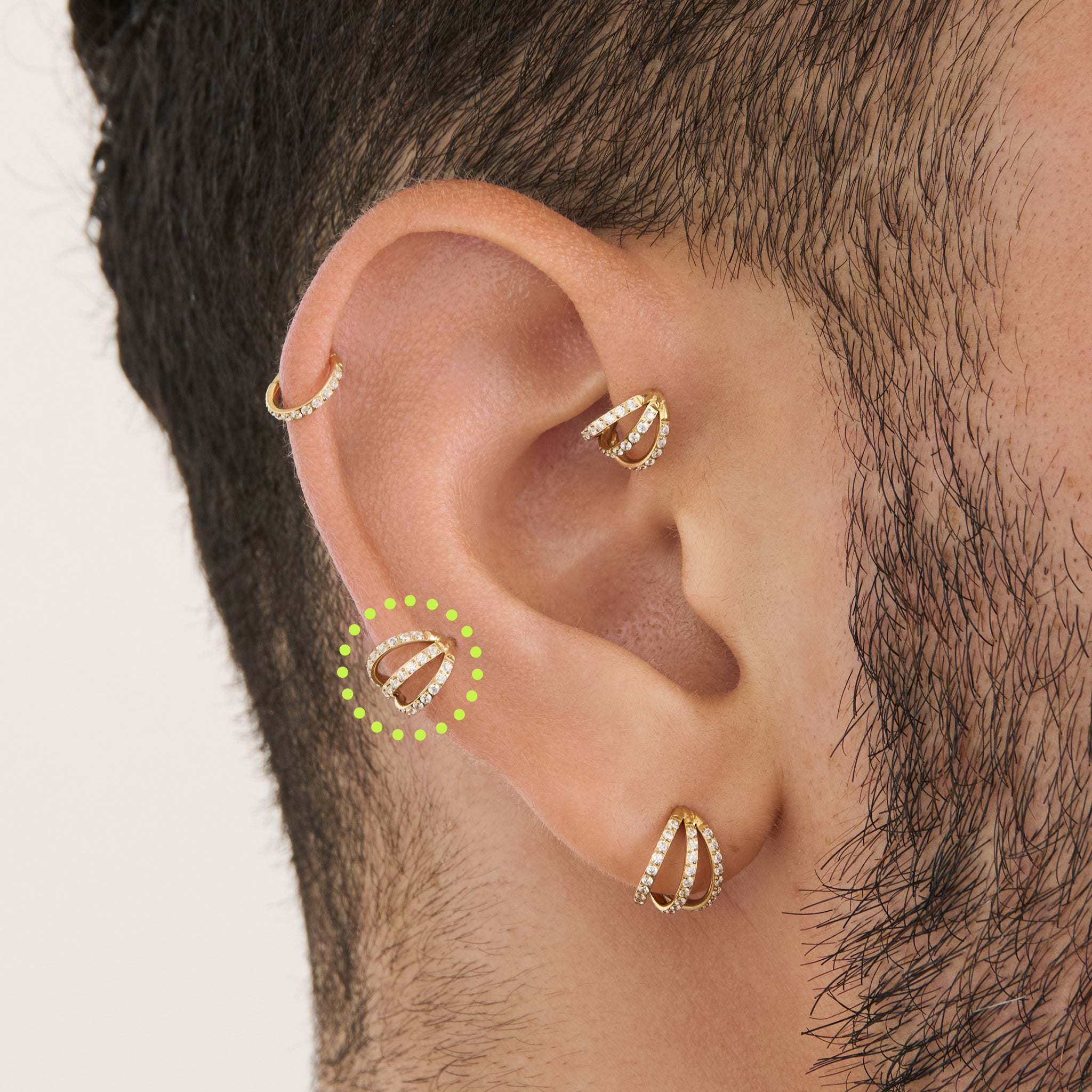 Alternative view of 6mm Triple Pave Clicker