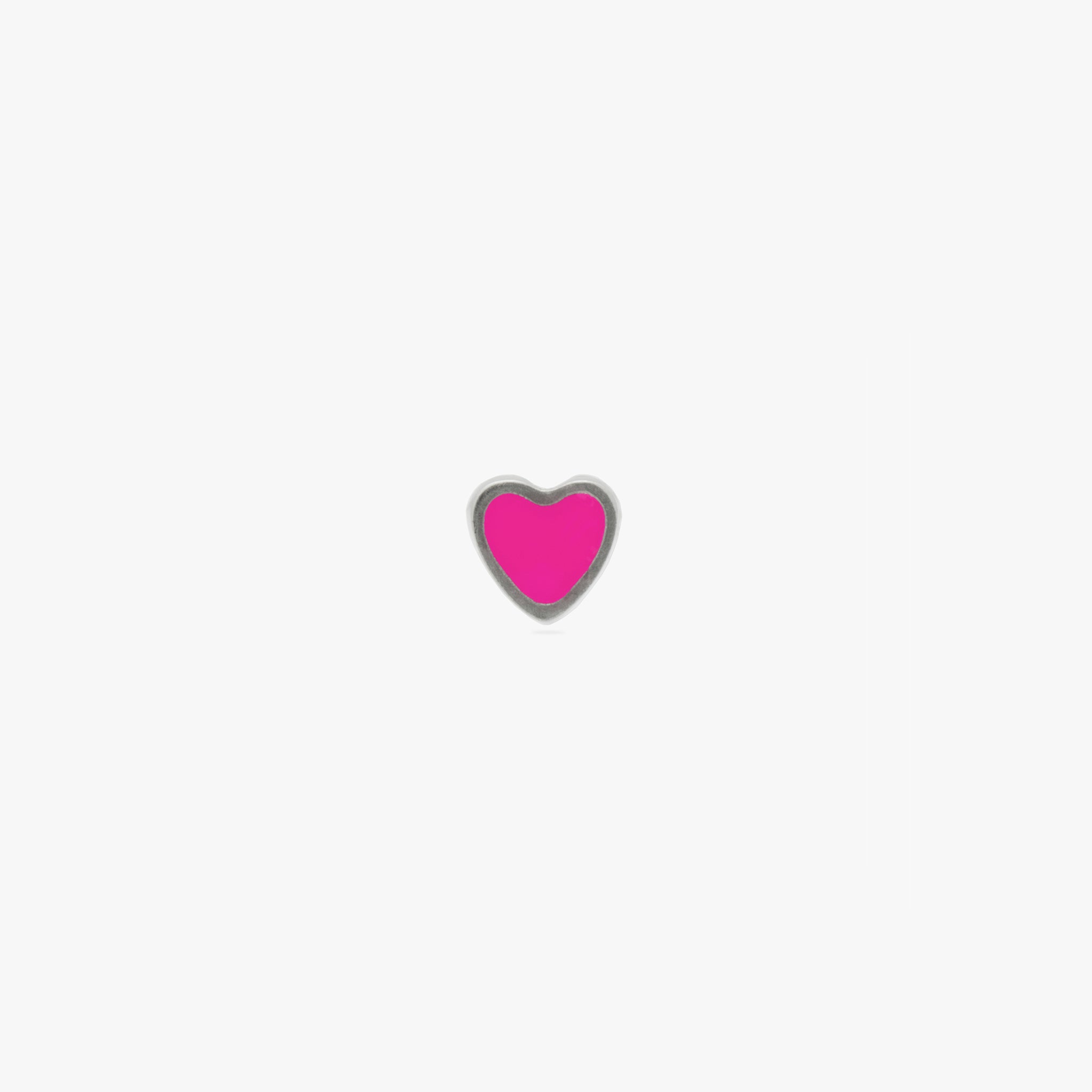 Titanium Enamel Heart Pink