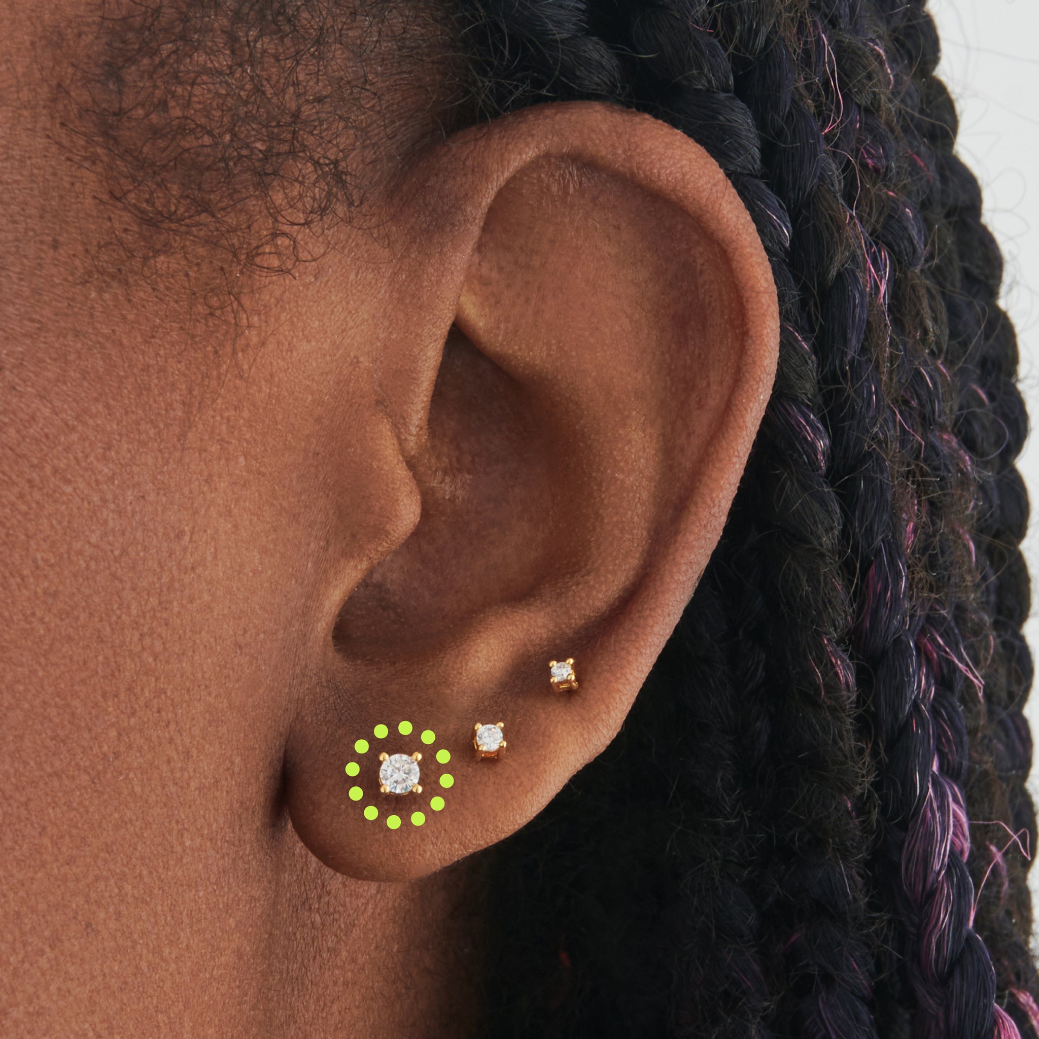 Alternative view of Small CZ Stud