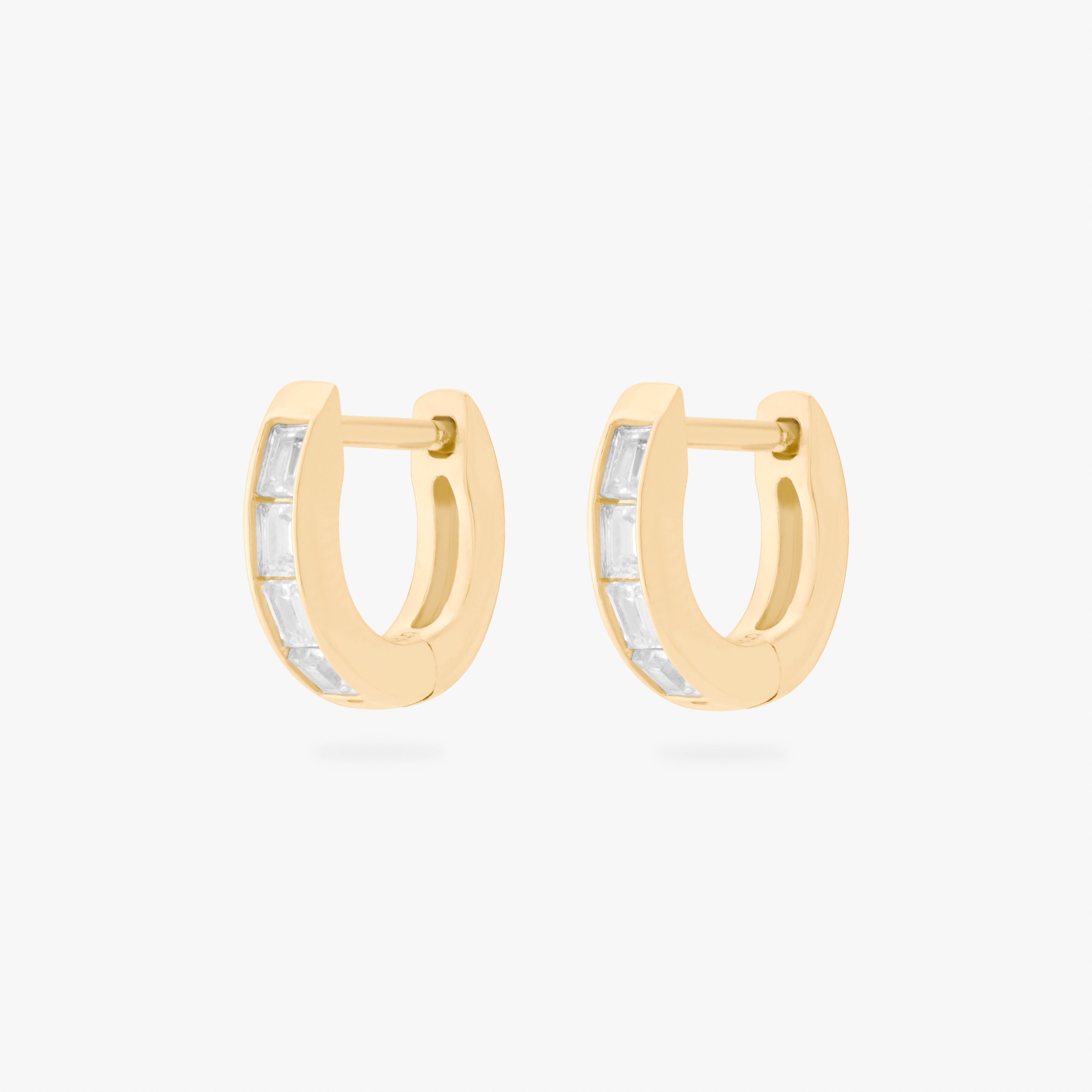 Micro Bezel Baguette Huggie - Image 5