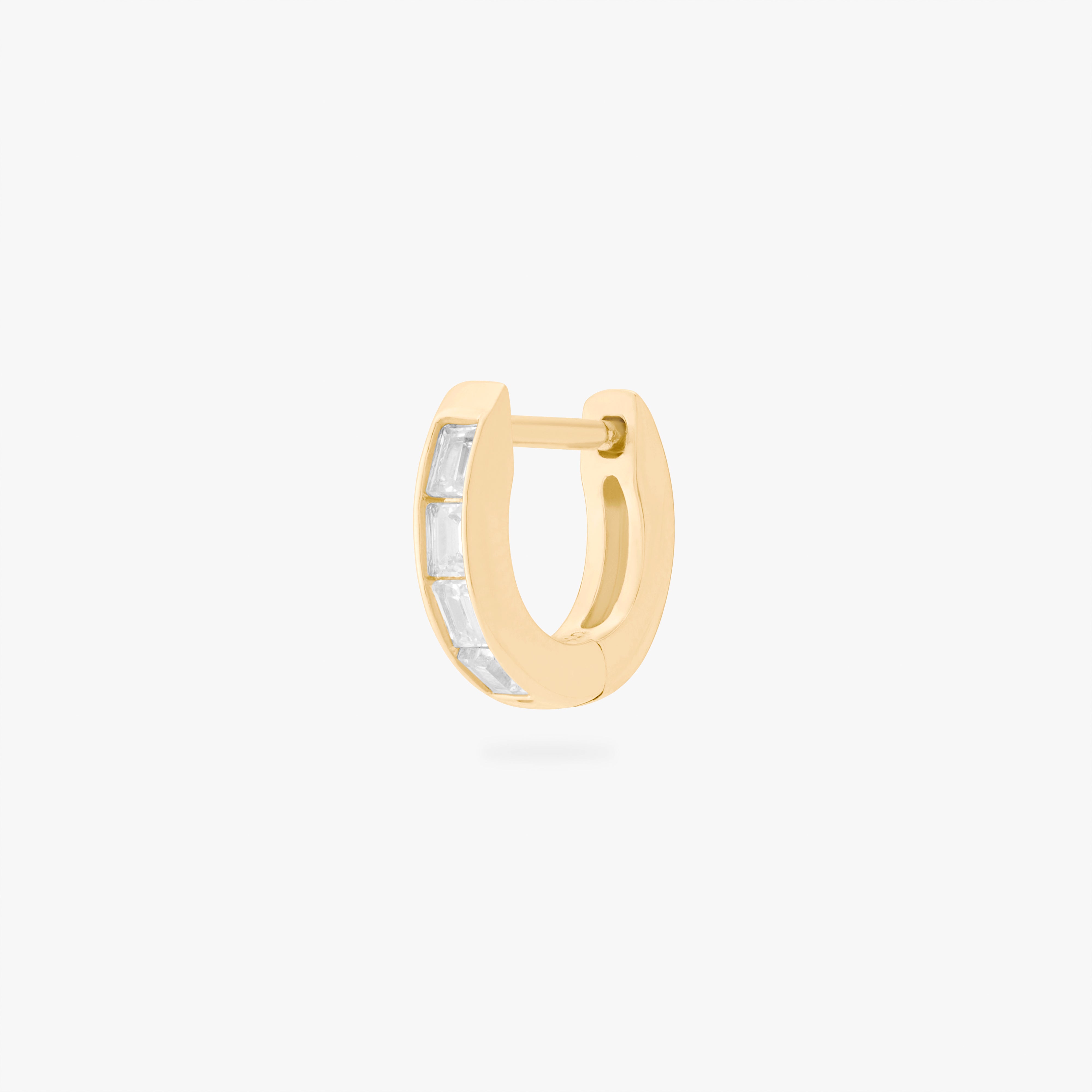 Micro Bezel Baguette Huggie