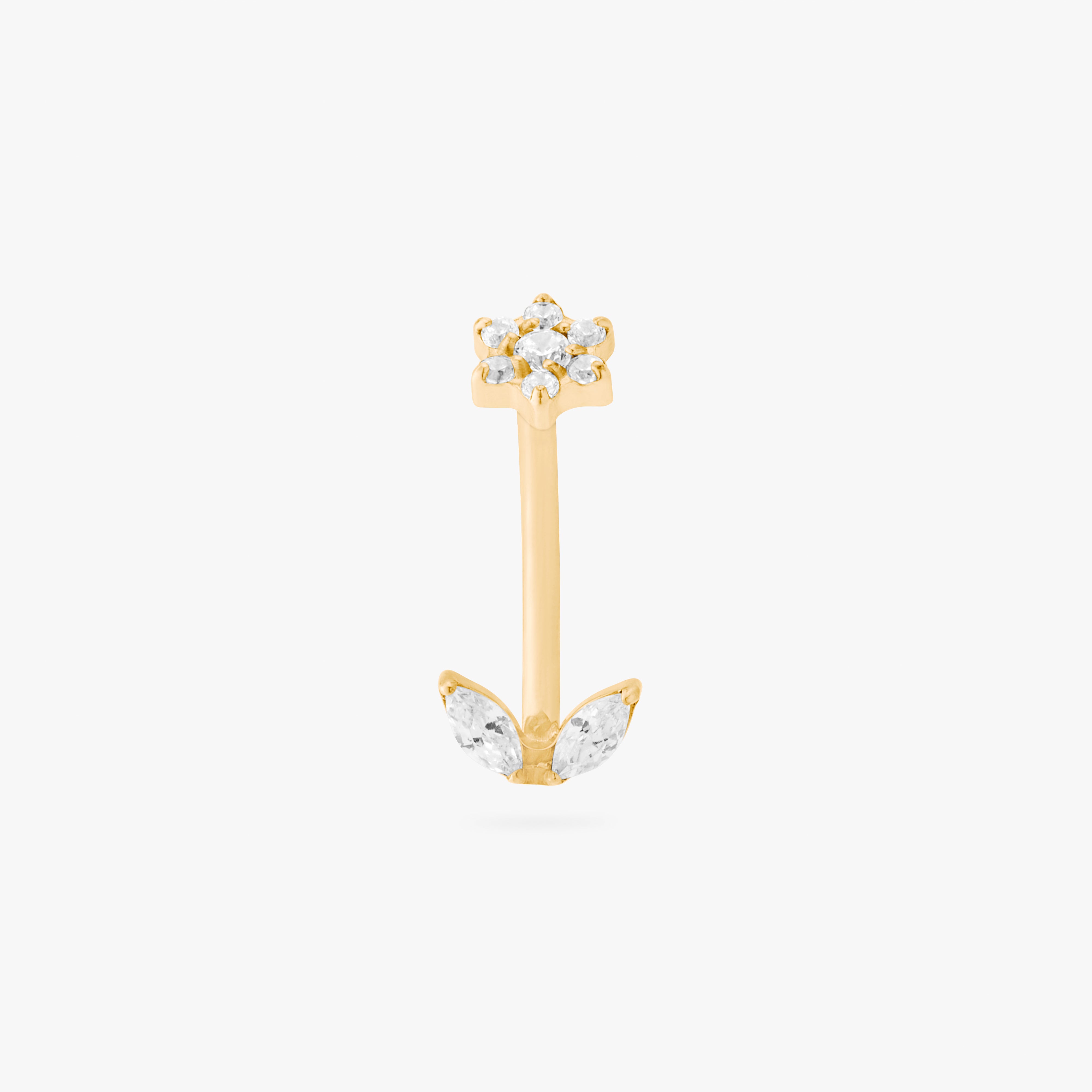 Alternative view of CZ Flower Barbell